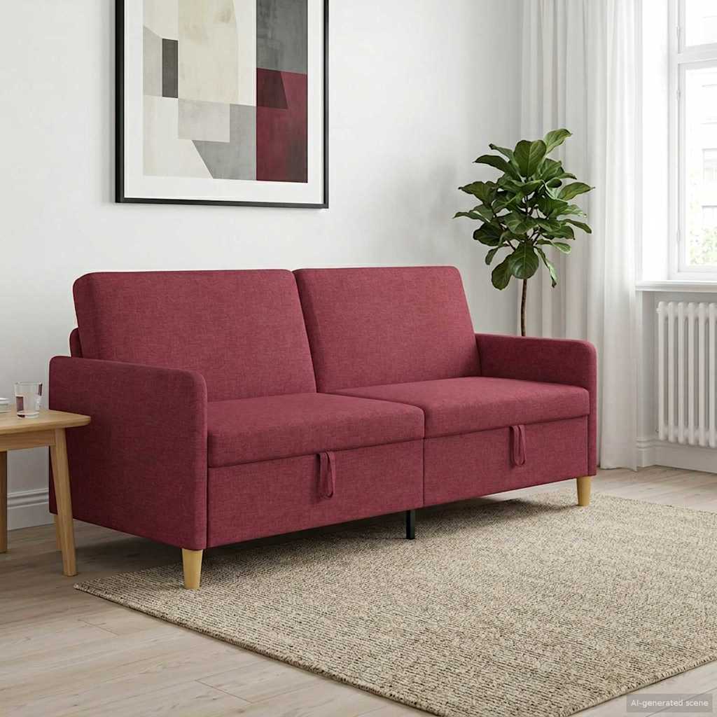 vidaXL Καναπές με Αποθήκευση Κόκκινο 192 x 78 x 87 εκ. Πολυεστέρας