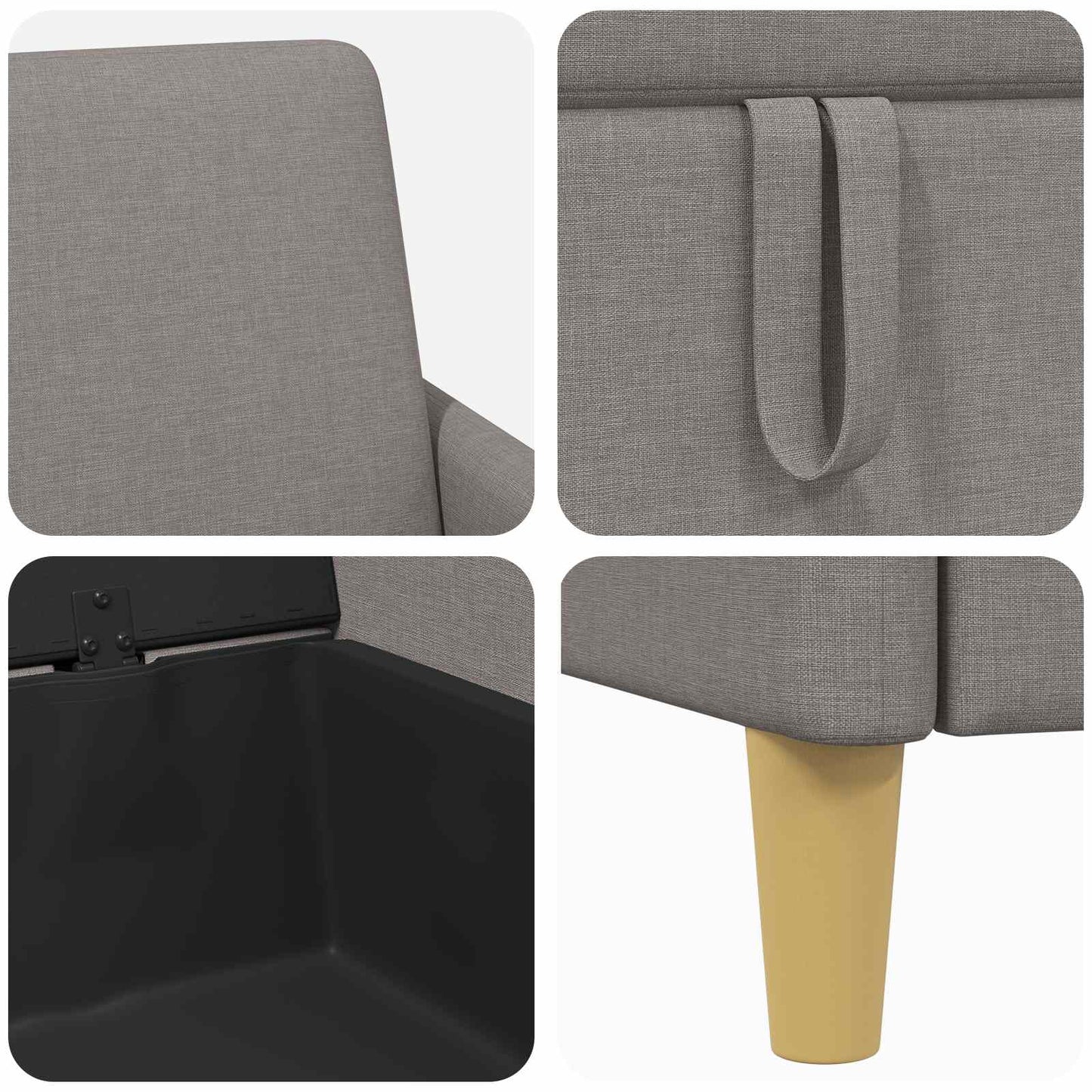 vidaXL Καναπές με Αποθήκευση Taupe 192 x 78 x 87 εκ. Πολυεστέρας