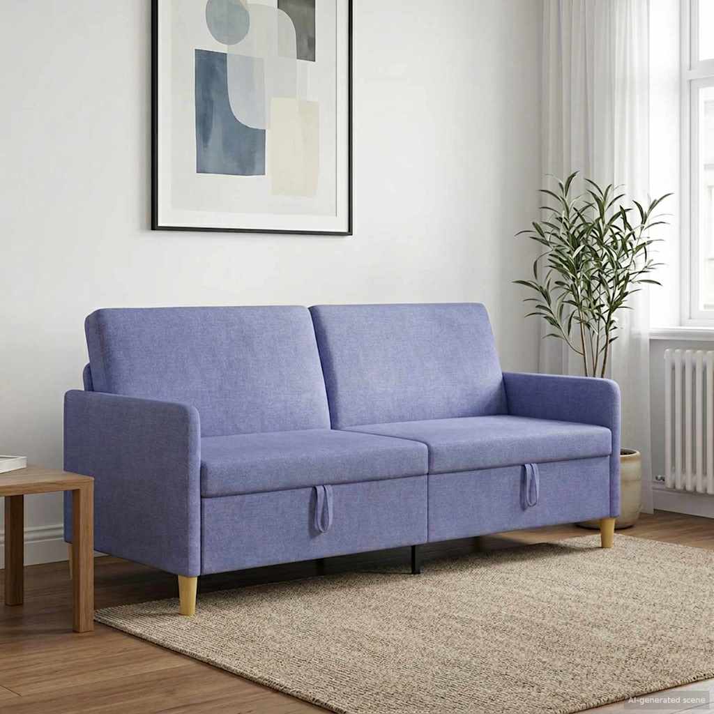 vidaXL Καναπές με Αποθήκευση Μπλε τζην 192 x 78 x 87 εκ. Πολυεστέρας