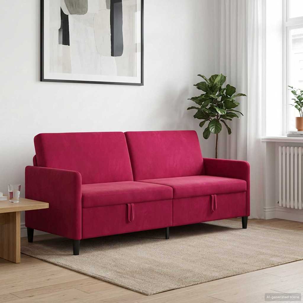 vidaXL Καναπές με Αποθήκευση Κόκκινο 192 x 78 x 87 εκ. Πολυεστέρας