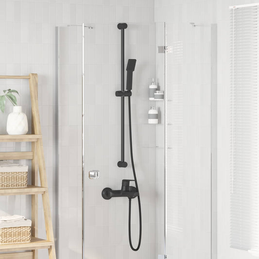 vidaXL Σετ Κεφαλής Ντους Μαύρο 150 cm Ανοξείδωτο Ατσάλι