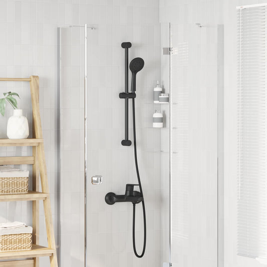 vidaXL Σετ Συστήματος Ντουζιέρας Μαύρο 70 cm ΑΒΣ Πλαστικό