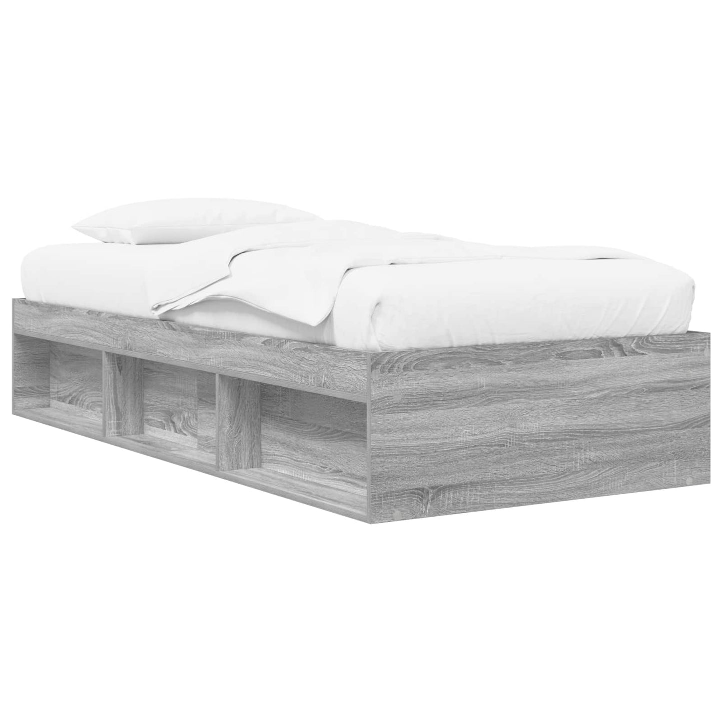vidaXL Σκελετός κρεβατιού με αποθήκευση Γκρι Sonoma 80 x 200 cm