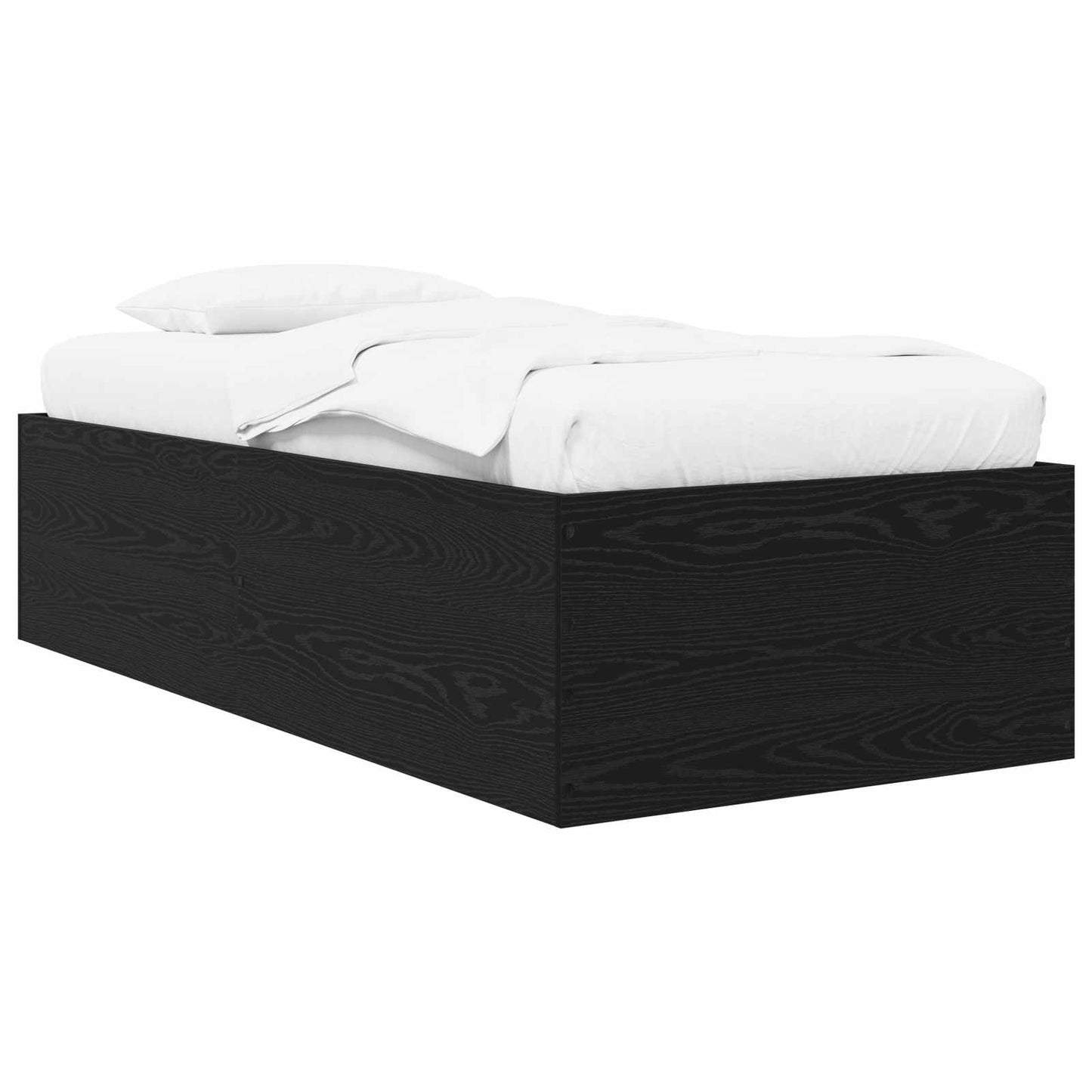 vidaXL Κρεβάτι δαπέδου Μαύρη Δρυς 80 x 200 cm Επεξεργασμένο Ξύλο