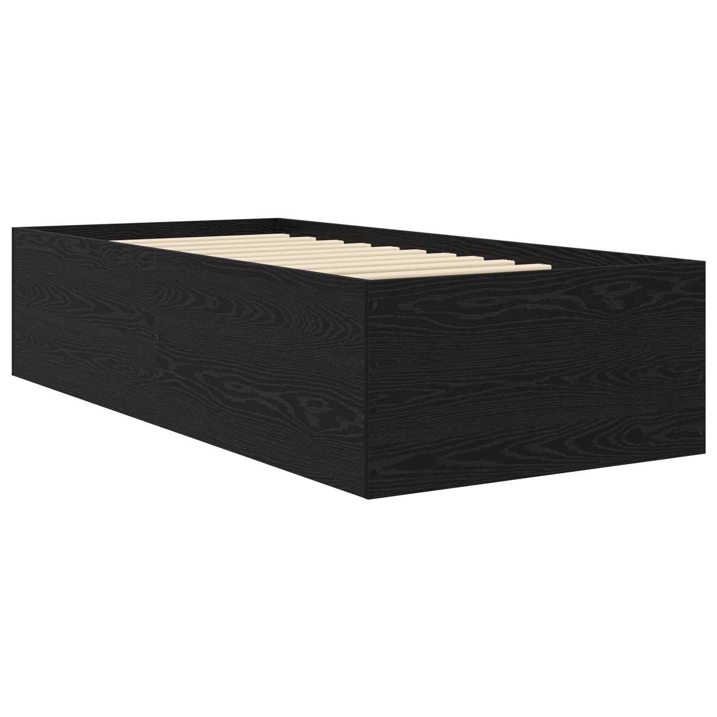 vidaXL Κρεβάτι δαπέδου Μαύρη Δρυς 80 x 200 cm Επεξεργασμένο Ξύλο