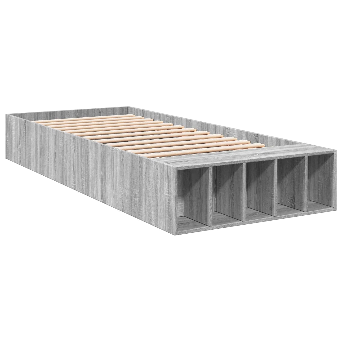 vidaXL Σκελετός κρεβατιού με αποθήκευση Γκρι Sonoma 80 x 200 cm