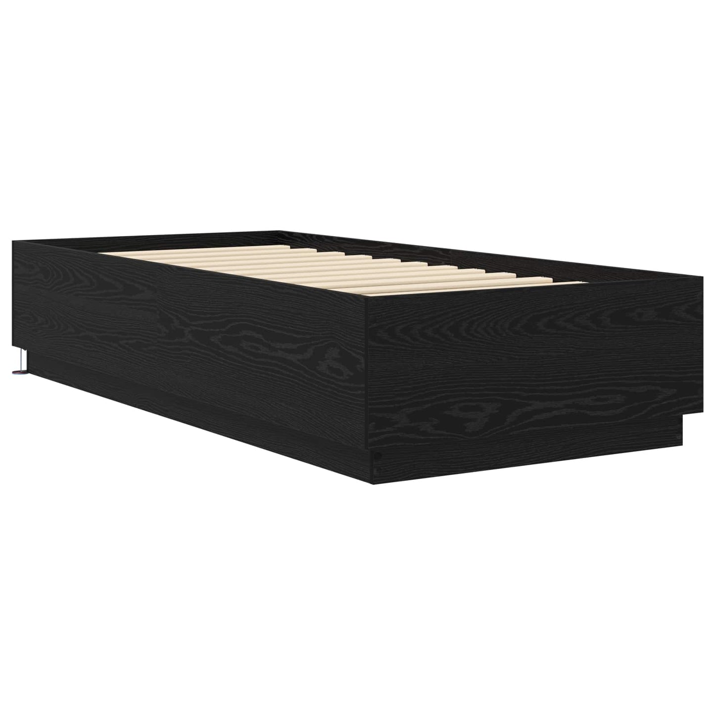 vidaXL Κρεβάτι με φωτισμό LED Μαύρη Δρυς 80 x 200 cm