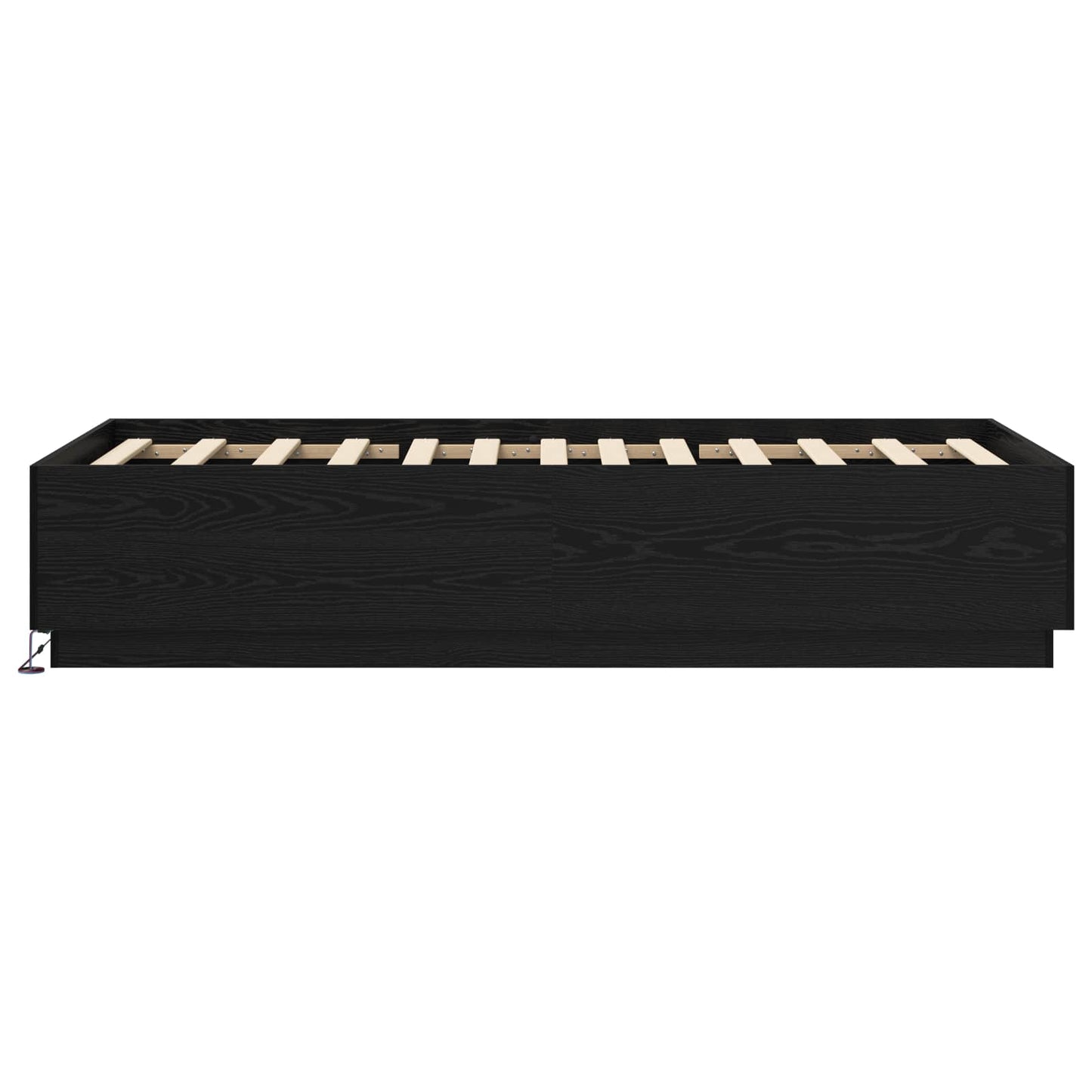vidaXL Κρεβάτι με φωτισμό LED Μαύρη Δρυς 80 x 200 cm