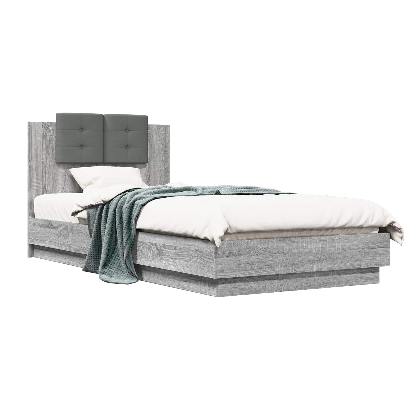 vidaXL Κρεβάτι με Κεφαλάρι Γκρι Sonoma 80 x 200 cm Επεξεργασμένο Ξύλο