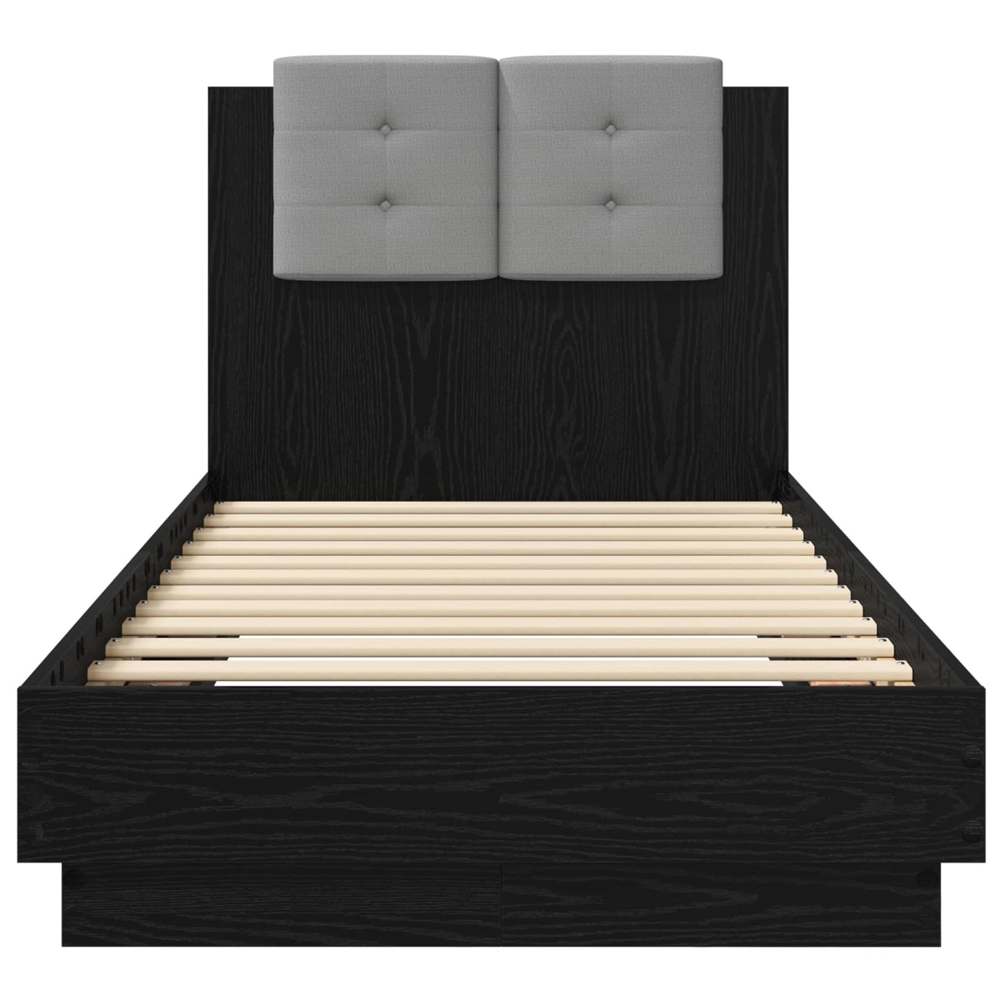 vidaXL Κρεβάτι με Κεφαλάρι Μαύρη Δρυς 80 x 200 cm Επεξεργασμένο Ξύλο