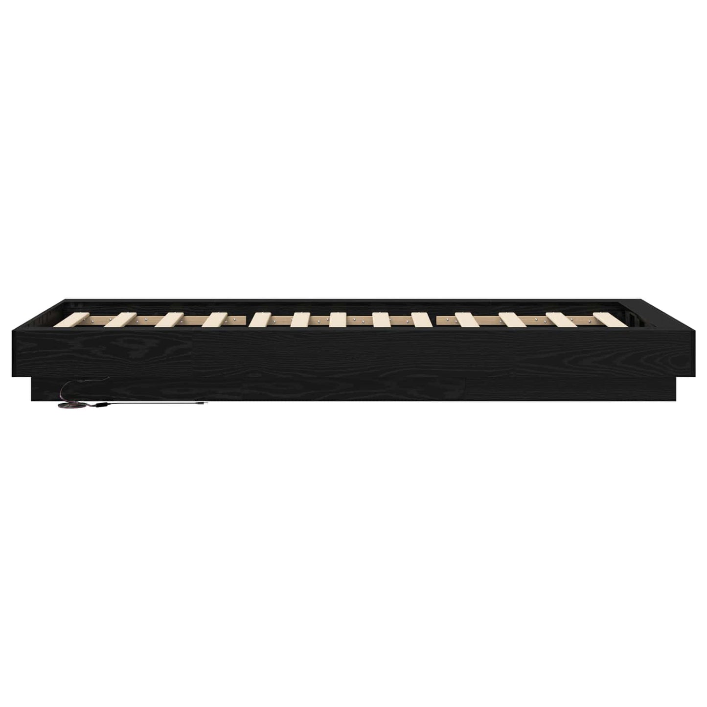 vidaXL Κρεβάτι με φωτισμό LED Μαύρη Δρυς 80 x 200 cm