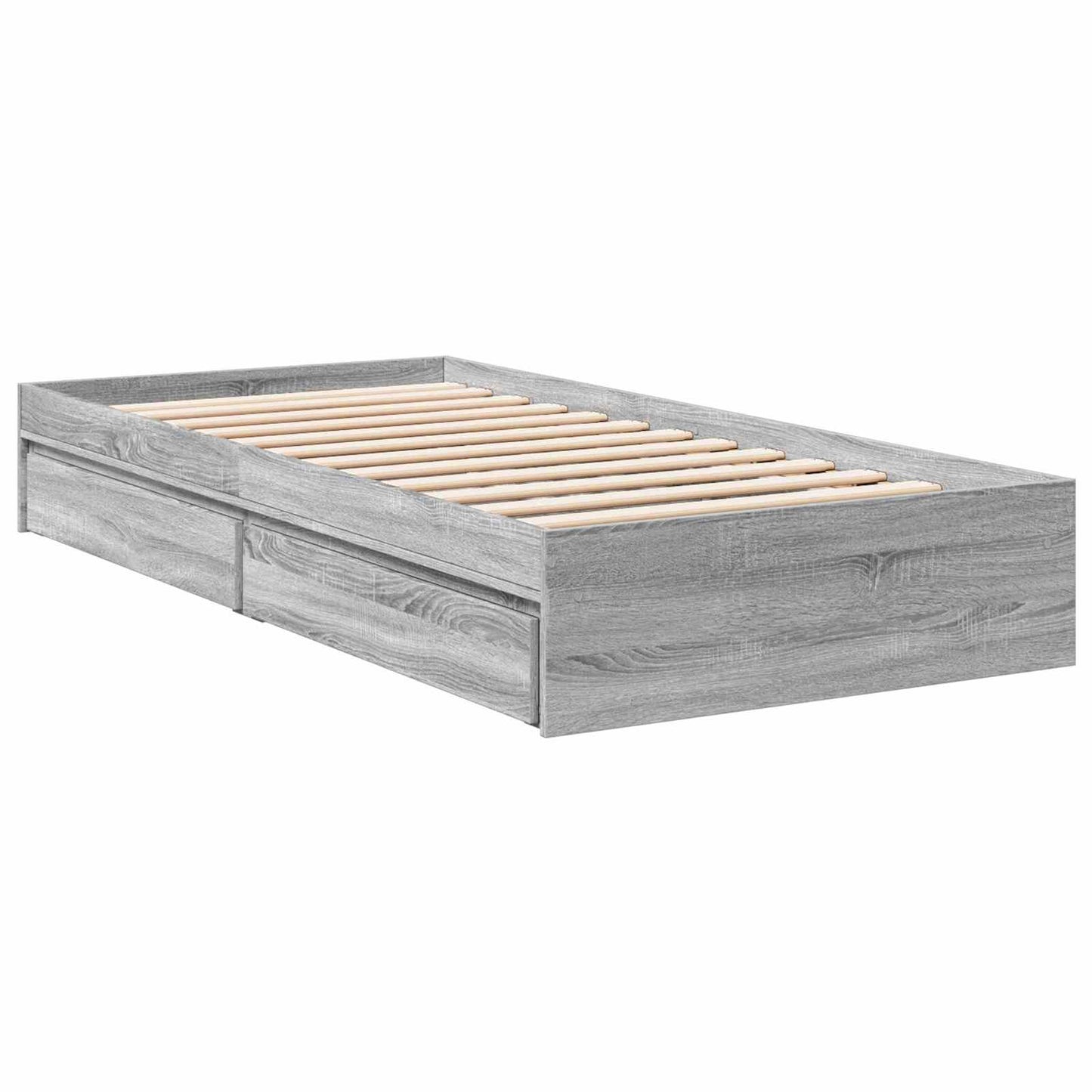 vidaXL Σκελετός κρεβατιού με αποθήκευση Γκρι Sonoma 80 x 200 cm