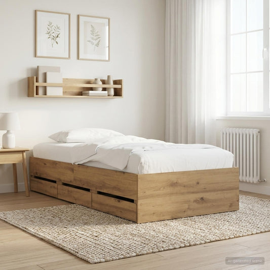 vidaXL Σκελετός κρεβατιού με αποθήκευση Artisian Δρυς 80 x 200 cm