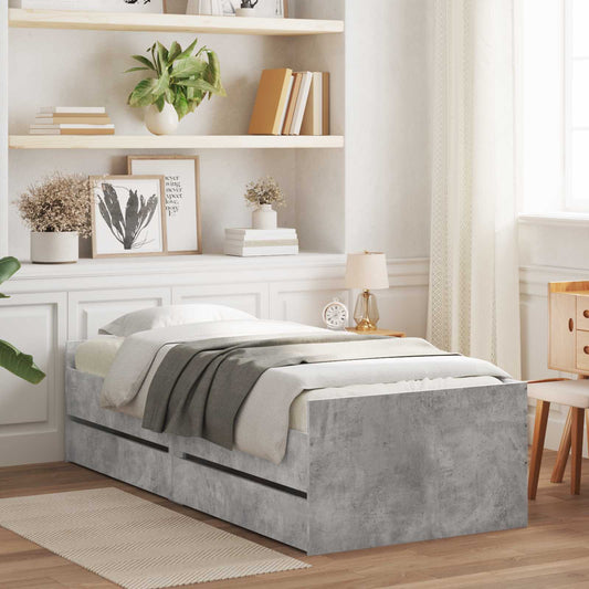 vidaXL Σκελετός κρεβατιού με αποθήκευση Γκρι Sonoma 80 x 200 cm