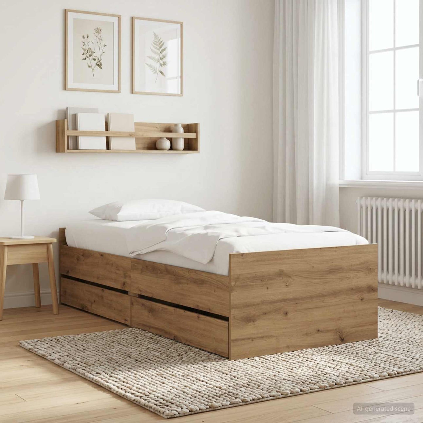 vidaXL Σκελετός Κρεβατιού Artisian Δρυς Επεξεργασμένο Ξύλο
