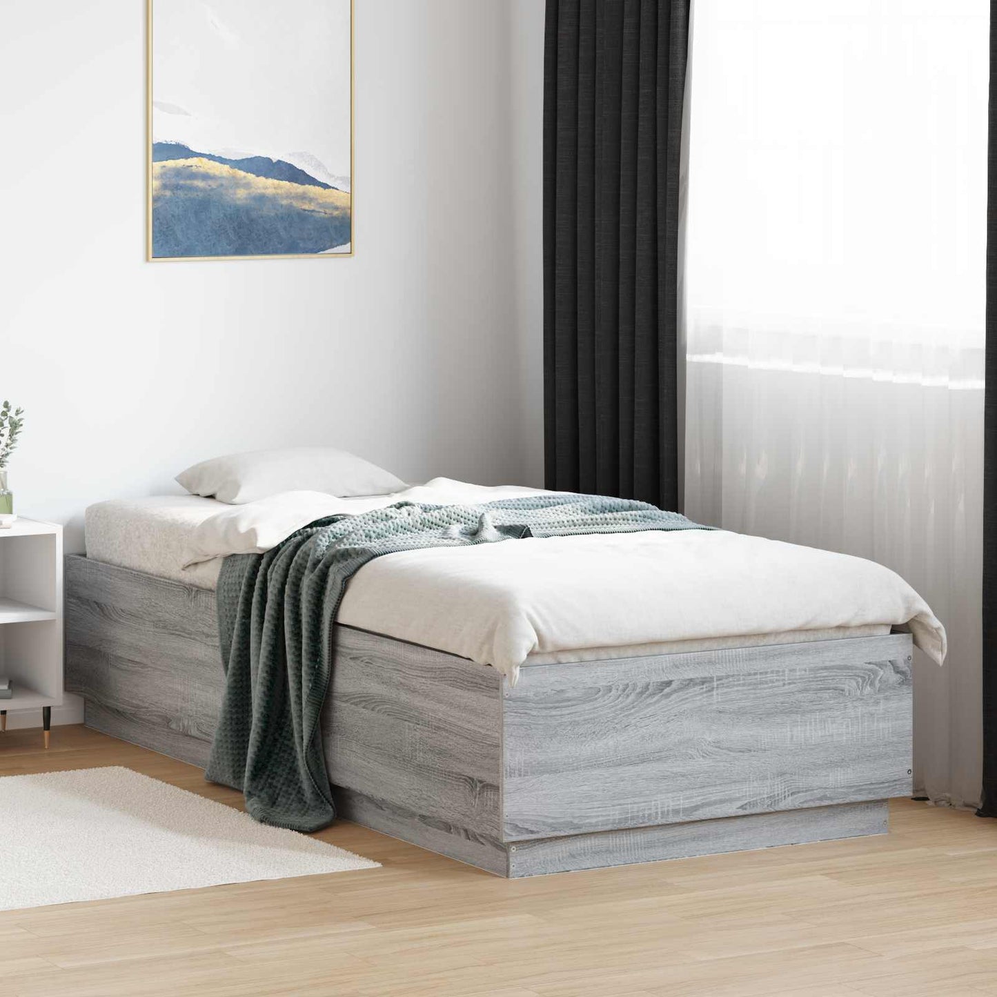 vidaXL Σκελετός Κρεβατιού Γκρι Sonoma 80 x 200 cm Επεξεργασμένο Ξύλο
