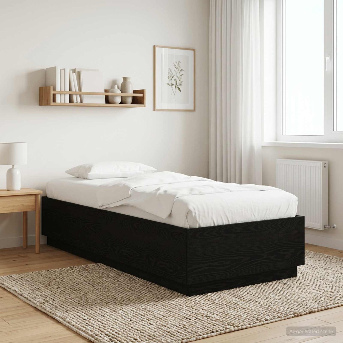 vidaXL Σκελετός Κρεβατιού Μαύρη Δρυς 80 x 200 cm Επεξεργασμένο Ξύλο