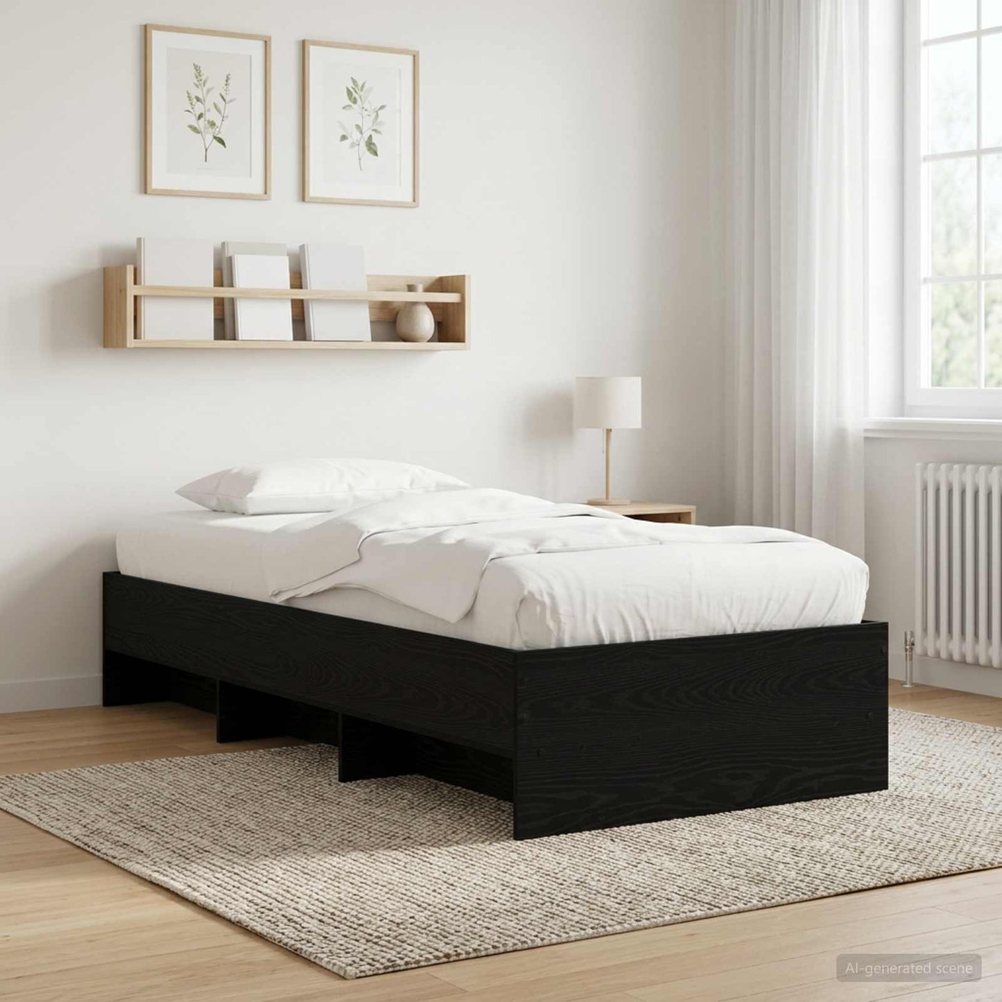 vidaXL Σκελετός Κρεβατιού Μαύρη Δρυς 80 x 200 cm Επεξεργασμένο Ξύλο