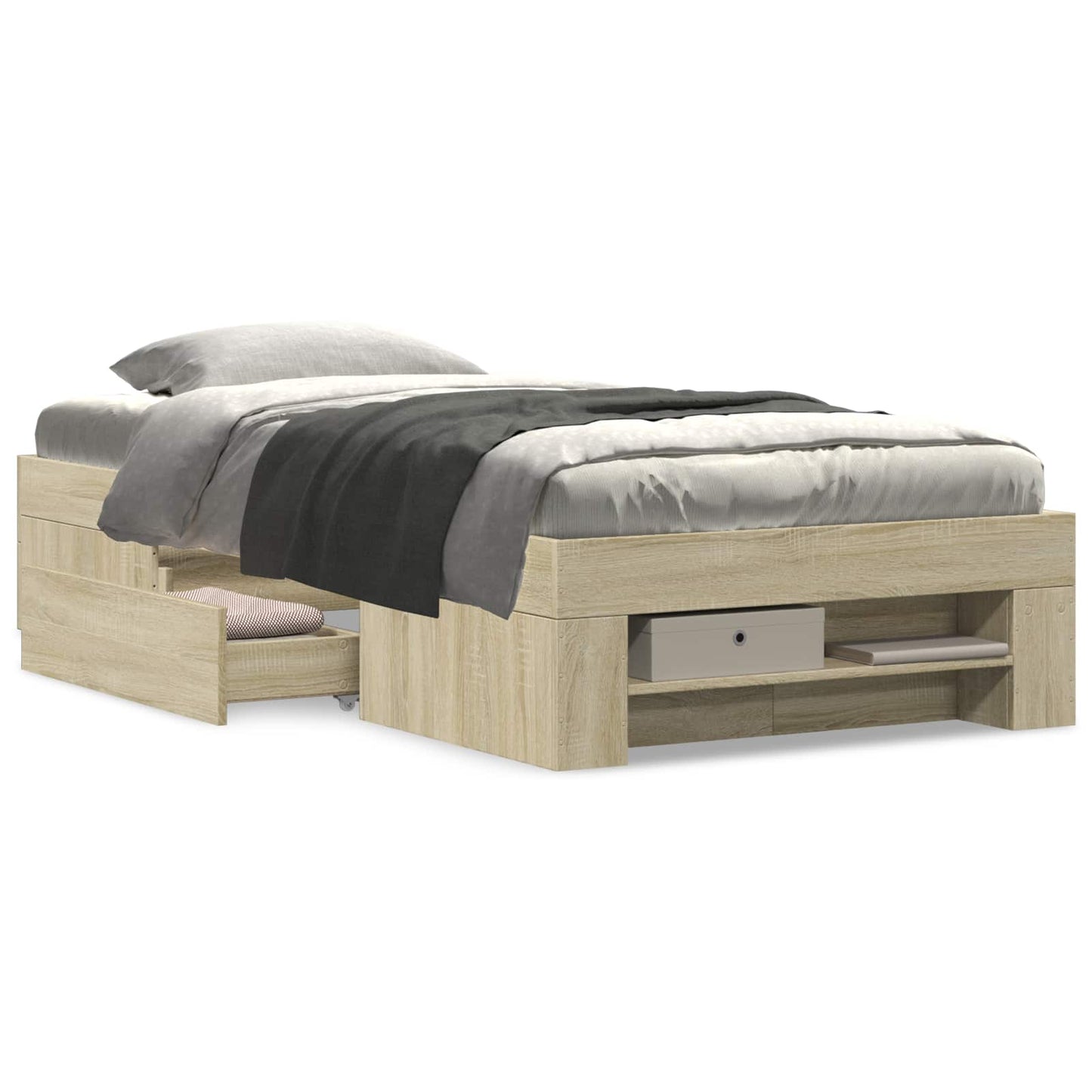 vidaXL Σκελετός κρεβατιού με αποθήκευση Sonoma Δρυς 80 x 200 cm