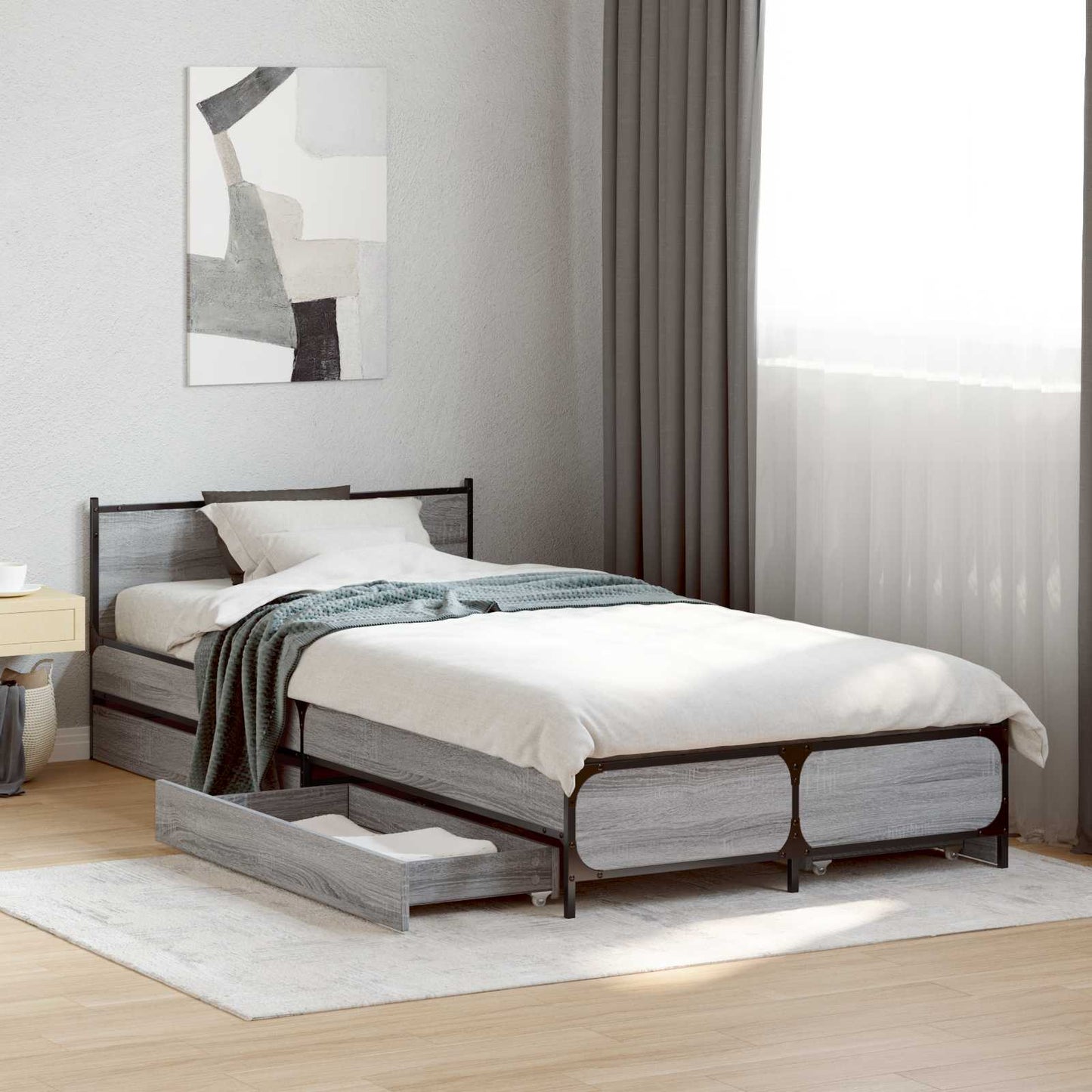 vidaXL Κρεβάτι με Κεφαλάρι Γκρι Sonoma 80 x 200 cm Επεξεργασμένο Ξύλο