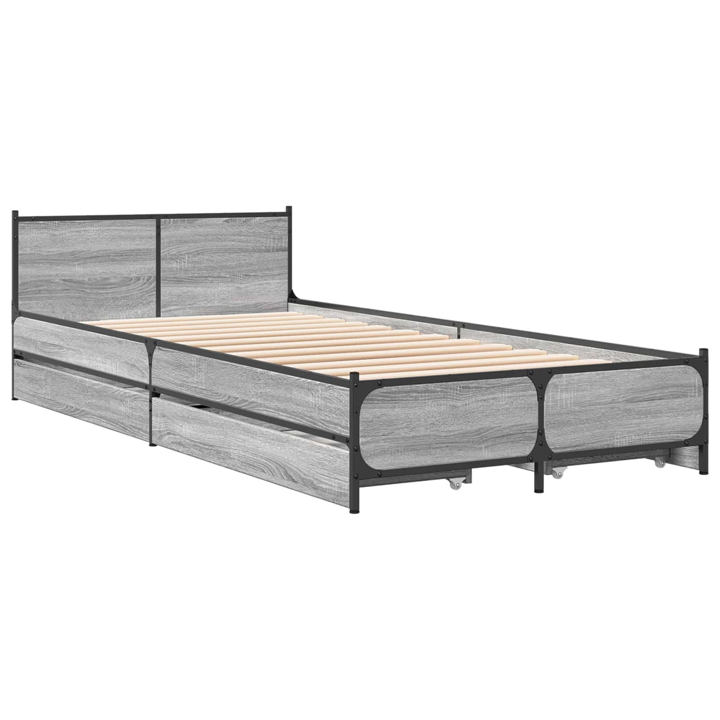 vidaXL Κρεβάτι με Κεφαλάρι Γκρι Sonoma 80 x 200 cm Επεξεργασμένο Ξύλο