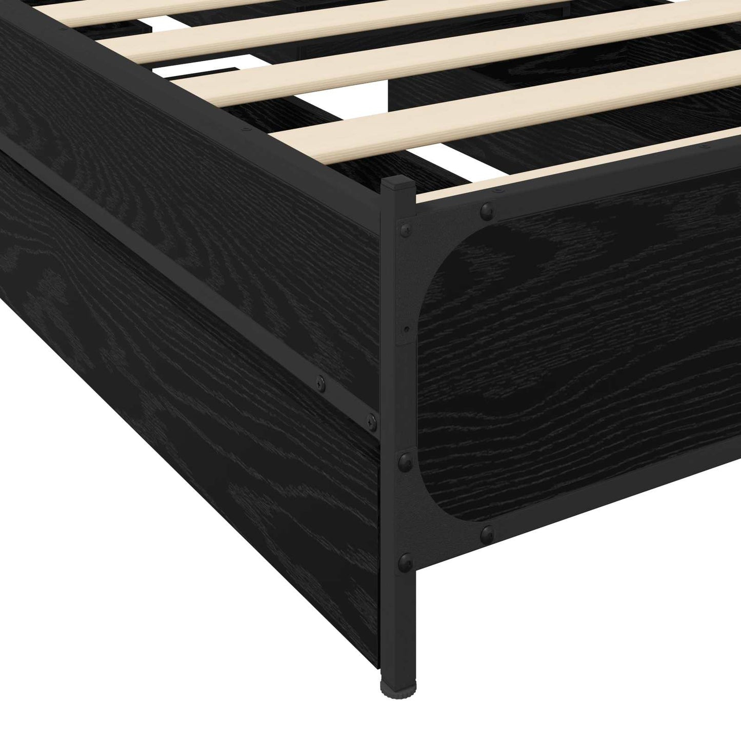 vidaXL Κρεβάτι με Κεφαλάρι Μαύρη Δρυς 80 x 200 cm Επεξεργασμένο Ξύλο