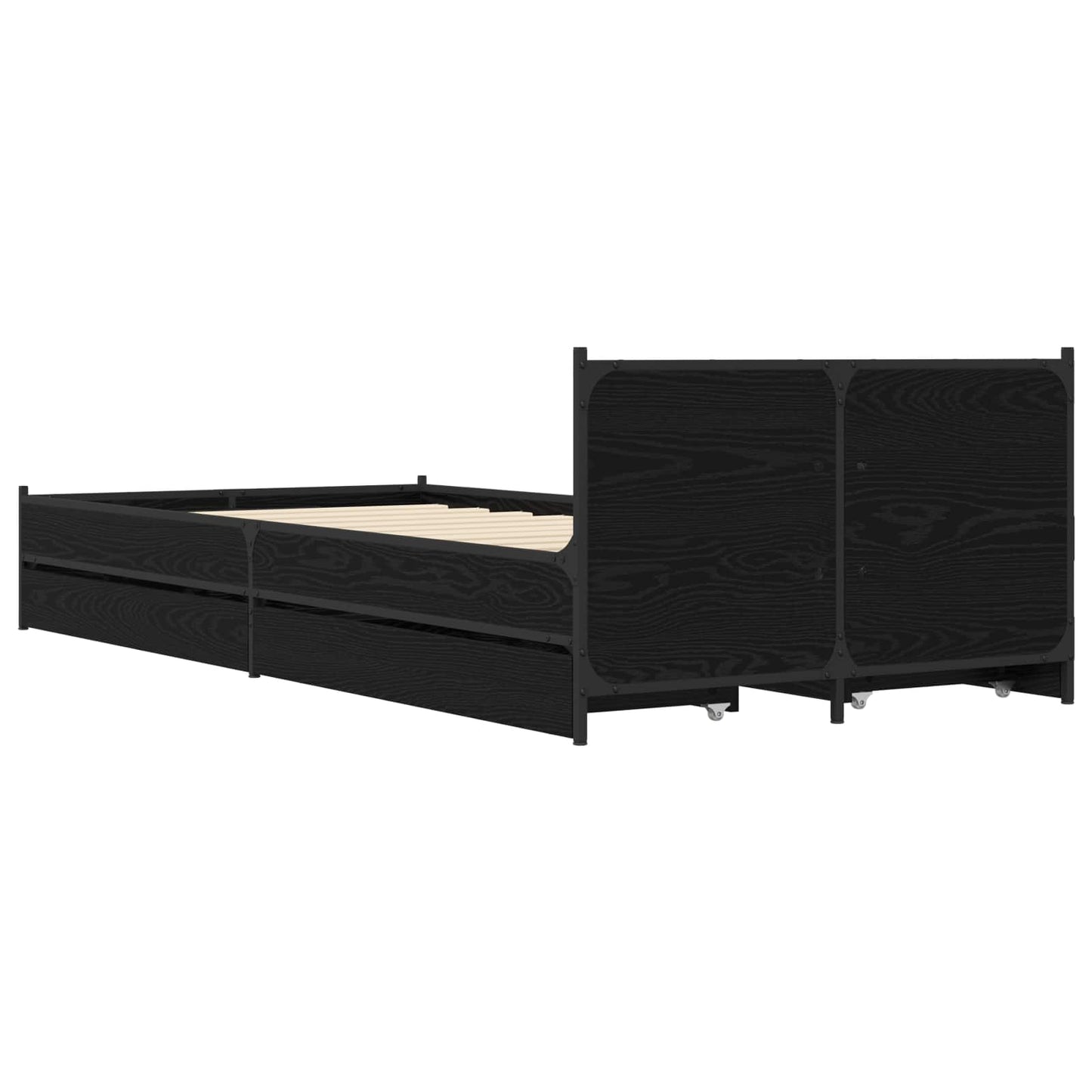 vidaXL Κρεβάτι με Κεφαλάρι Μαύρη Δρυς 80 x 200 cm Επεξεργασμένο Ξύλο