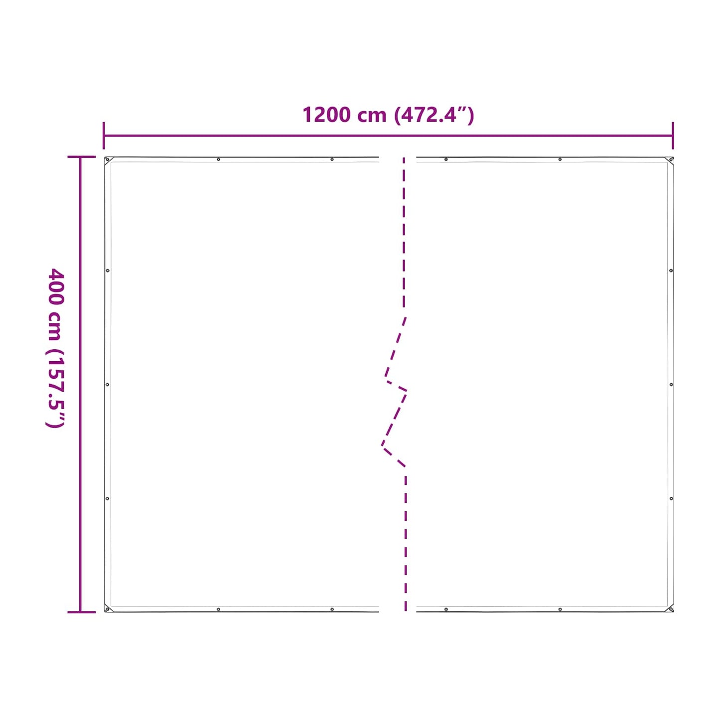 vidaXL Τεντόπανα με Θηλιές Διαφανές 4 x 12 m Πολυαιθυλένιο