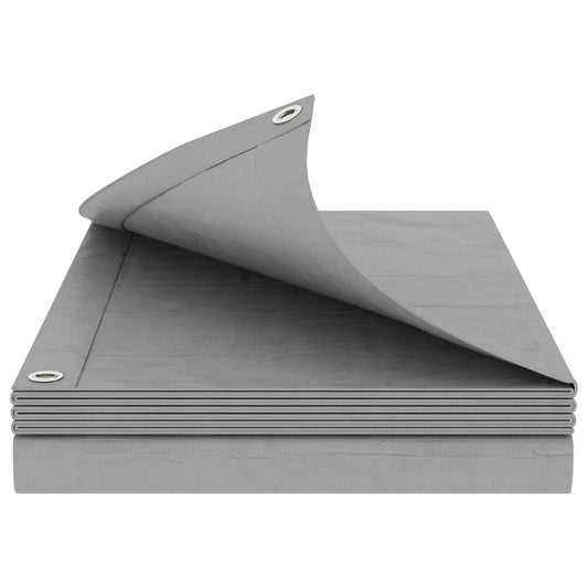 vidaXL Τεντόπανα με Θηλιές Ανοιχτό γκρι 4 x 8 μ 90 gsm PE