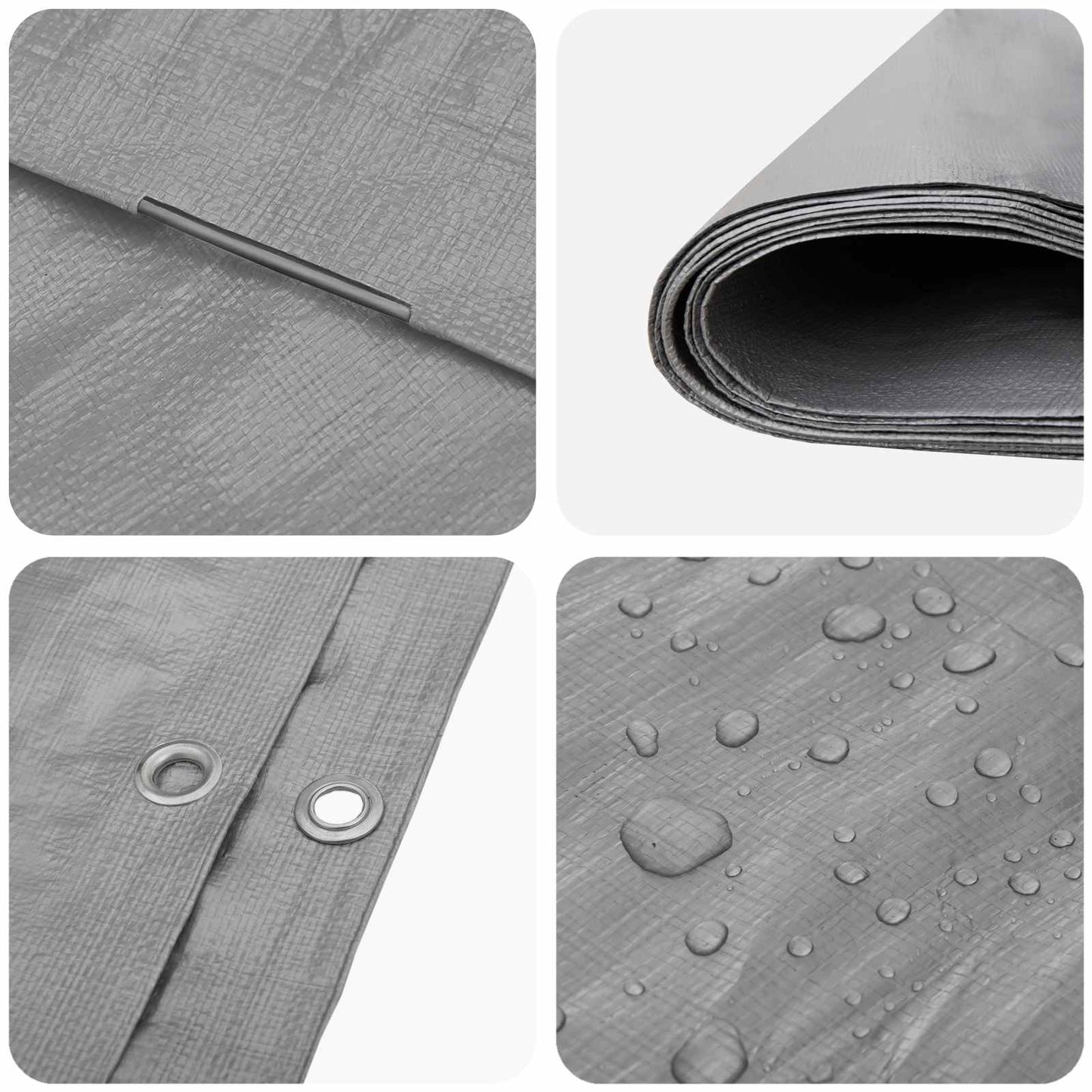 vidaXL Τεντόπανα με Θηλιές Ανοιχτό γκρι 3 x 4 μ 180 gsm PE