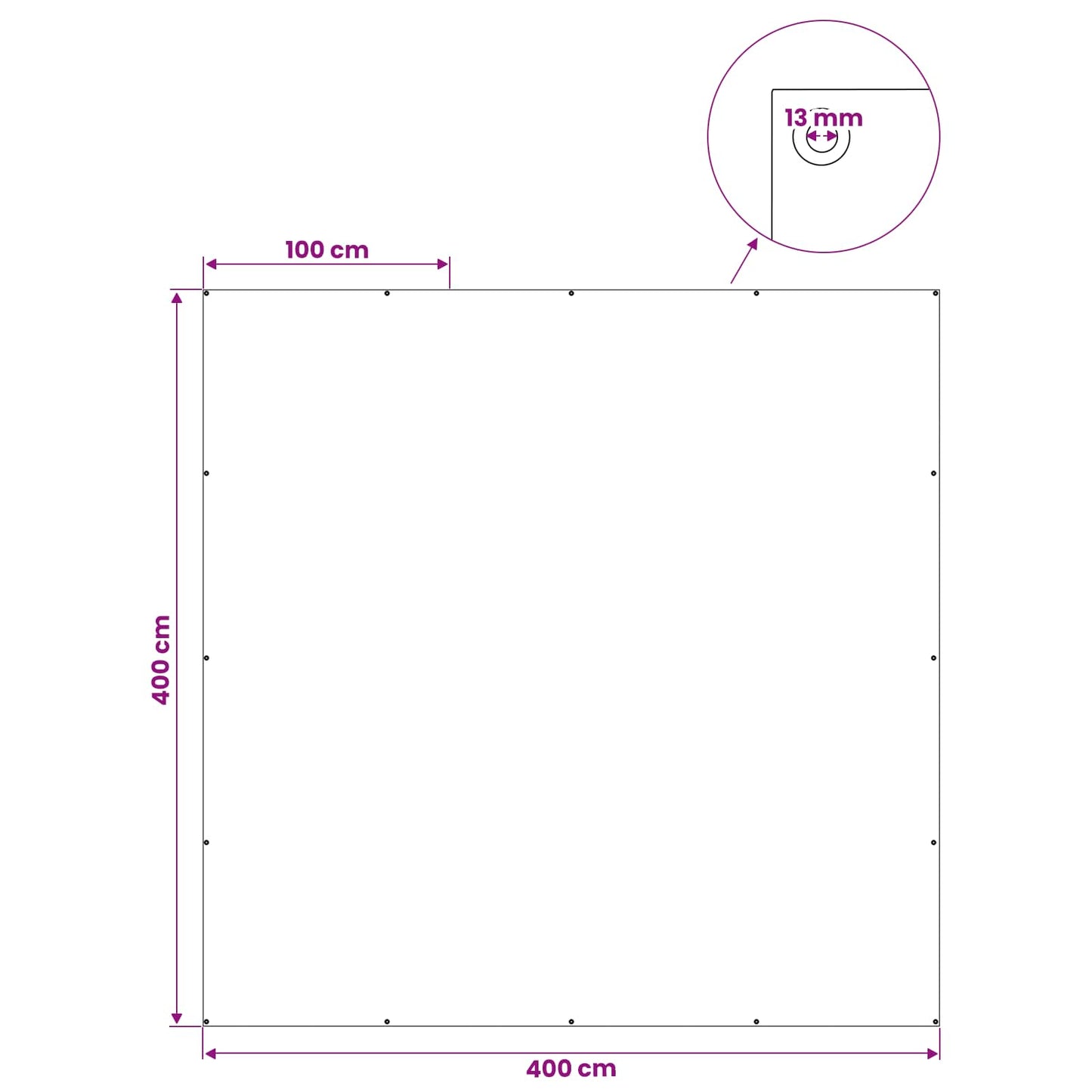 vidaXL Τεντόπανα με Θηλιές Ανοιχτό γκρι 4 x 4 μ 180 gsm PE