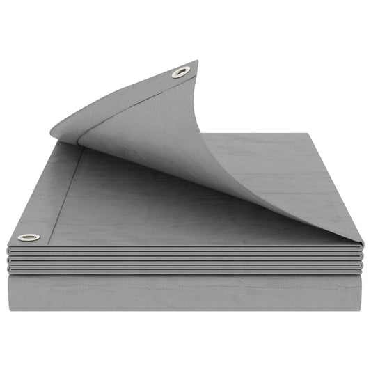 vidaXL Τεντόπανα με Θηλιές Ανοιχτό γκρι 6 x 12 μ 180 gsm PE