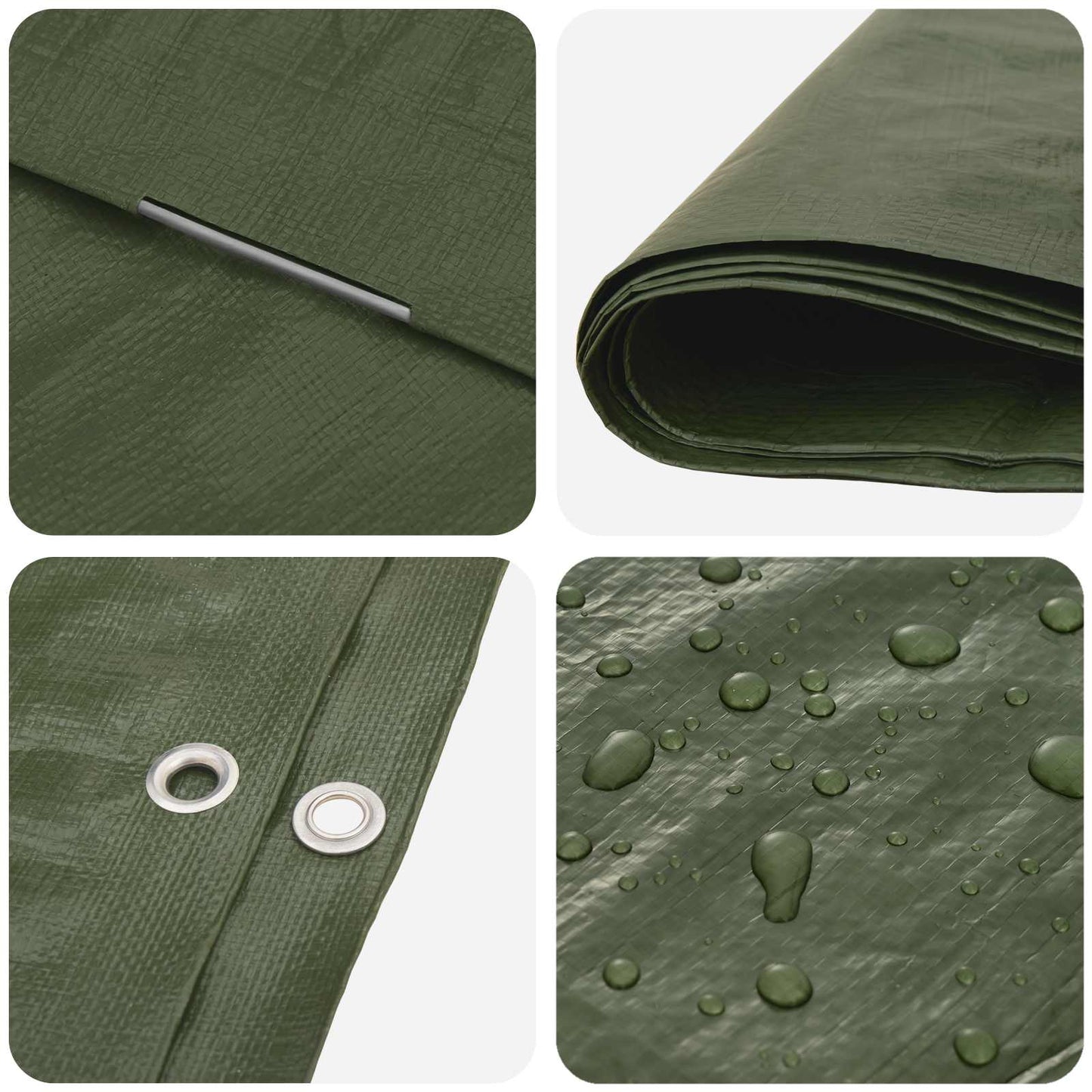 vidaXL Τεντόπανα με Θηλιές Πράσινο 8 x 8 μ 90 gsm PE