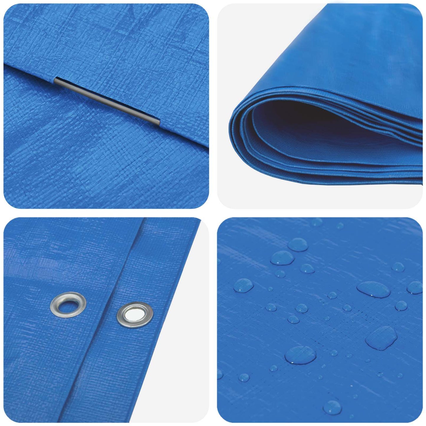 vidaXL Τεντόπανα με Θηλιές Μπλε 2 x 3 μ 180 gsm PE