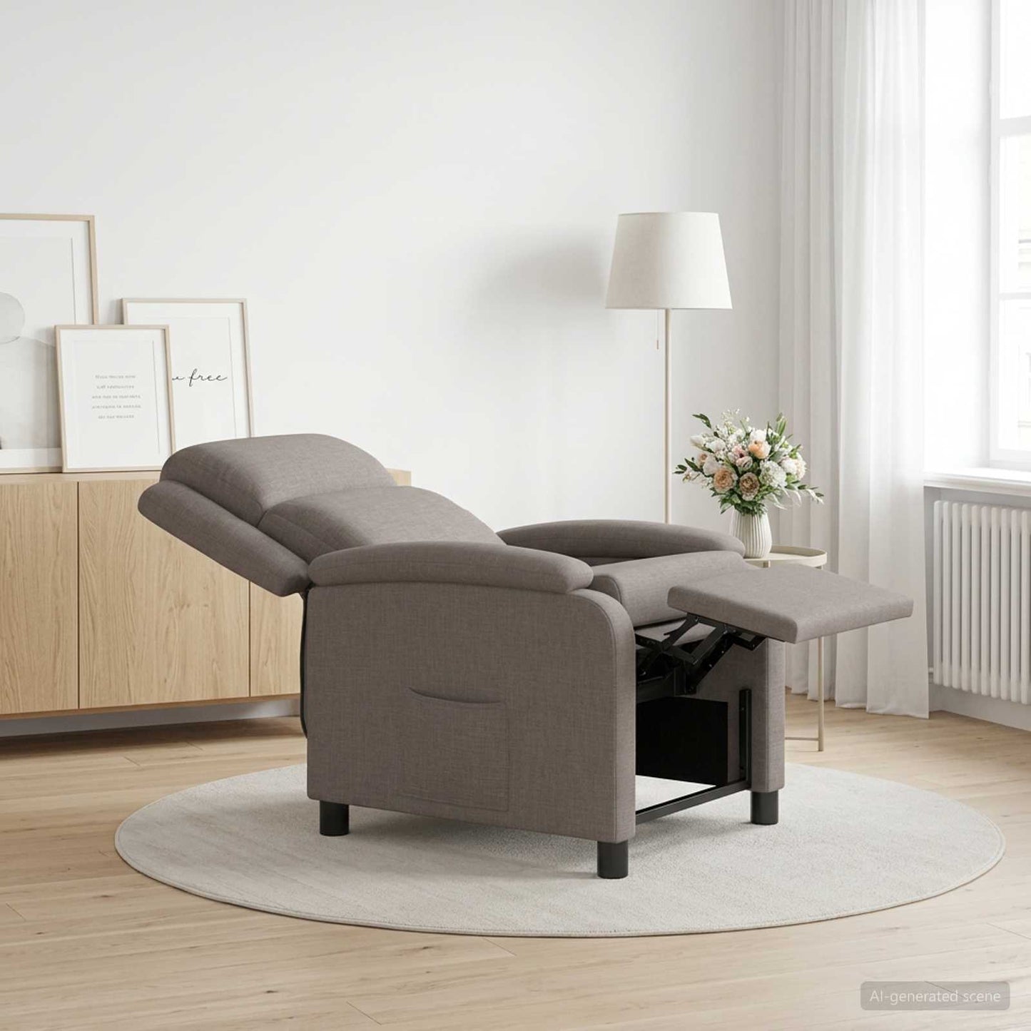 vidaXL Αναπαυτική Καρέκλα Taupe Ύφασμα
