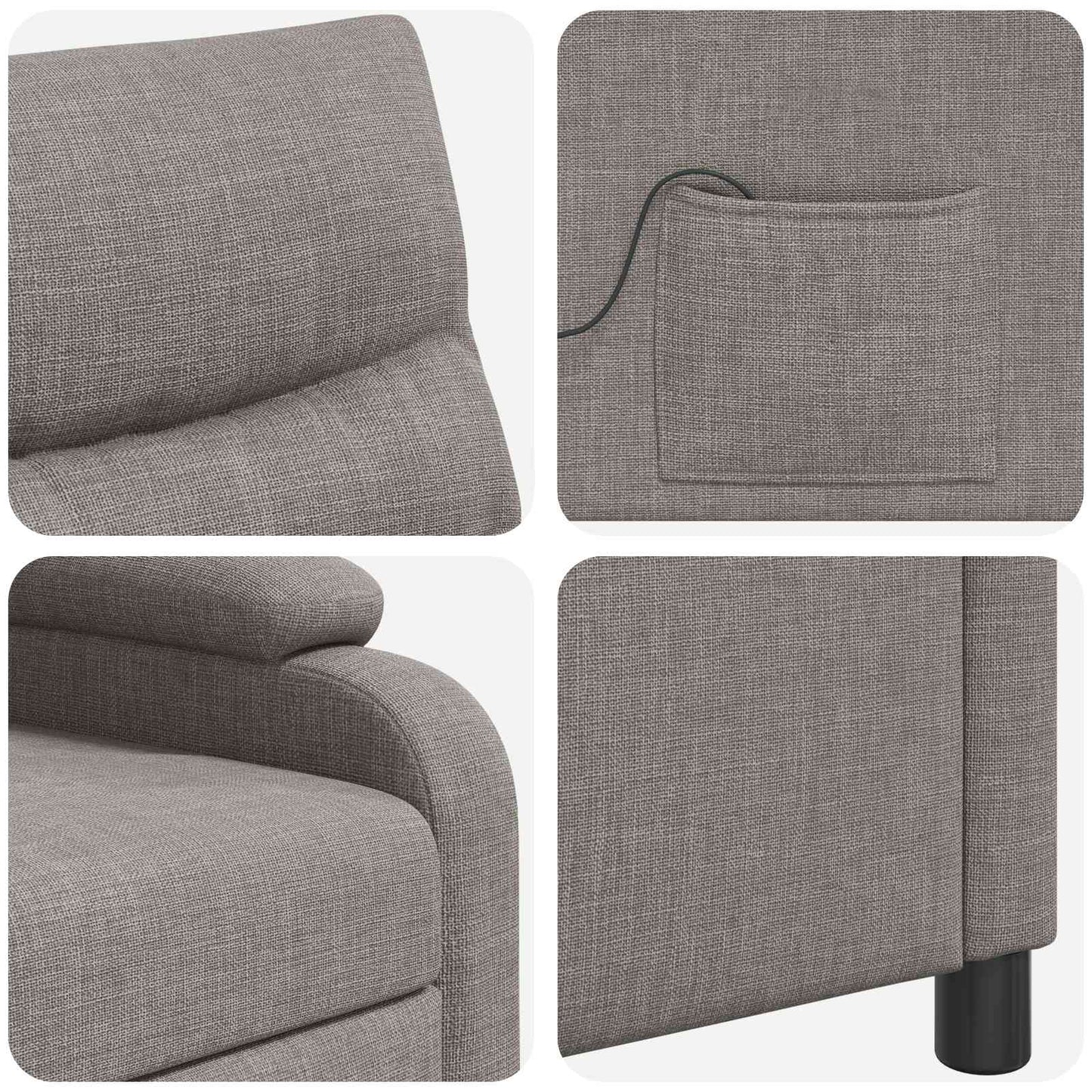 vidaXL Κάθισμα μασάζ Taupe Ύφασμα