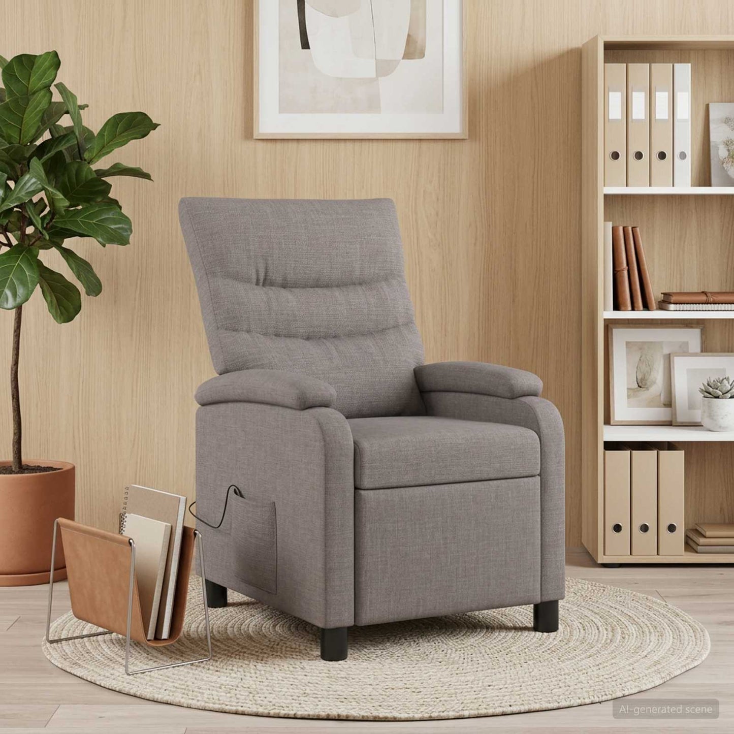 vidaXL Κάθισμα μασάζ Taupe Ύφασμα