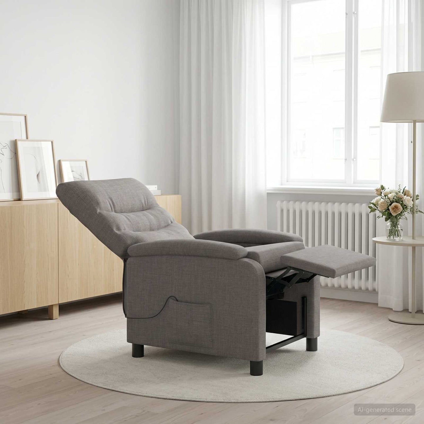 vidaXL Κάθισμα μασάζ Taupe Ύφασμα