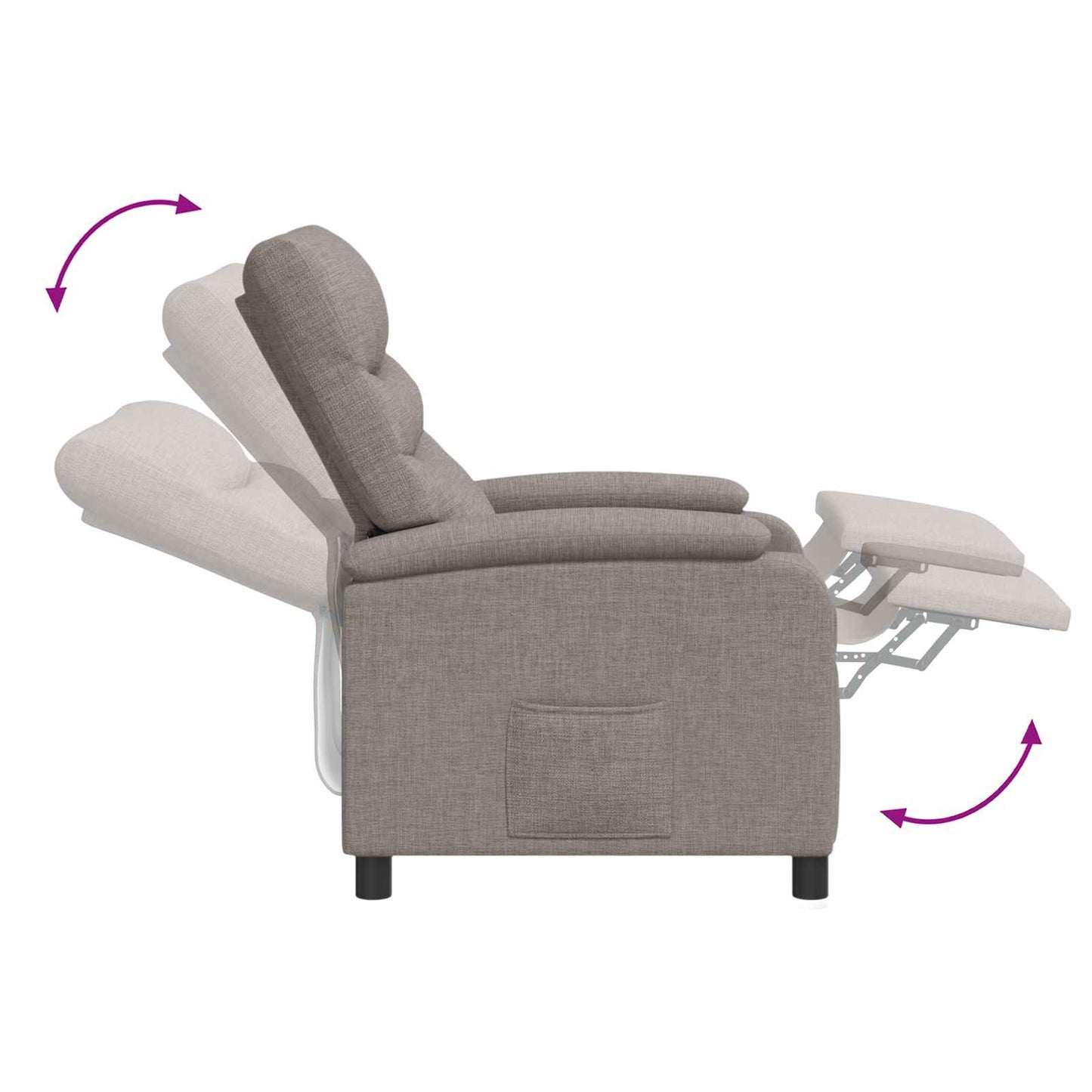 vidaXL Κάθισμα μασάζ Taupe Ύφασμα