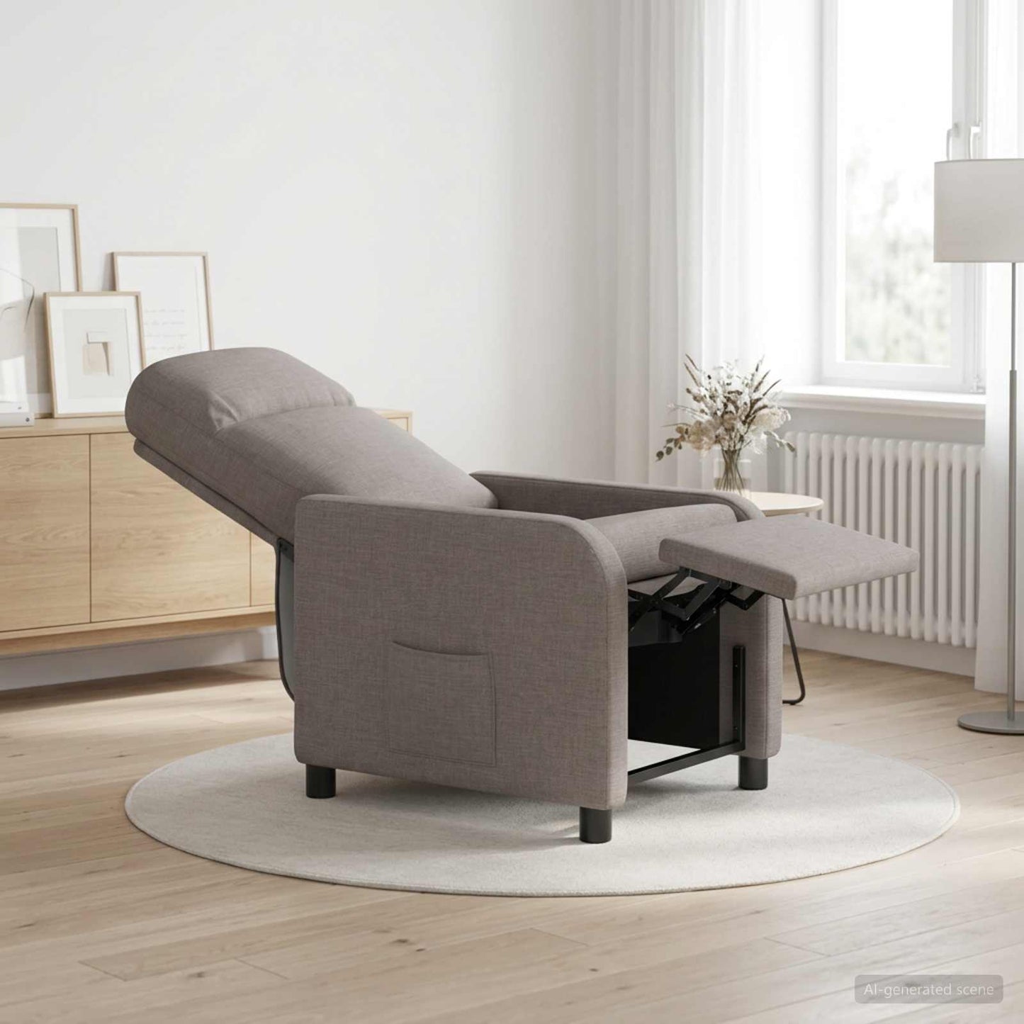 vidaXL Αναπαυτική Καρέκλα Taupe Ύφασμα