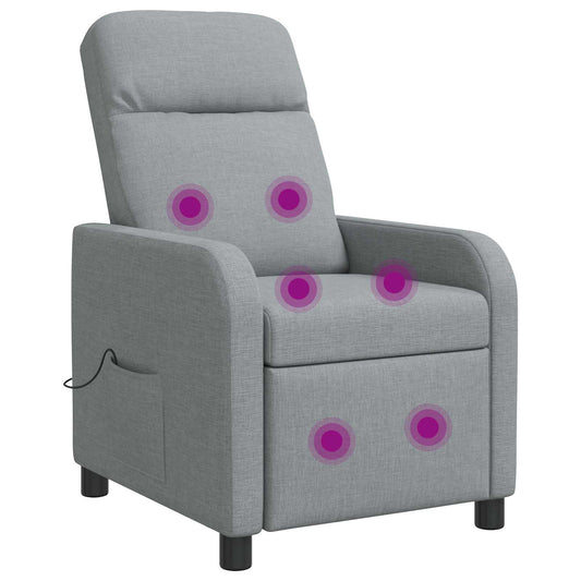vidaXL Κάθισμα μασάζ Ανοιχτό γκρι Ύφασμα