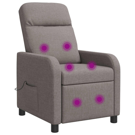 vidaXL Κάθισμα μασάζ Taupe Ύφασμα