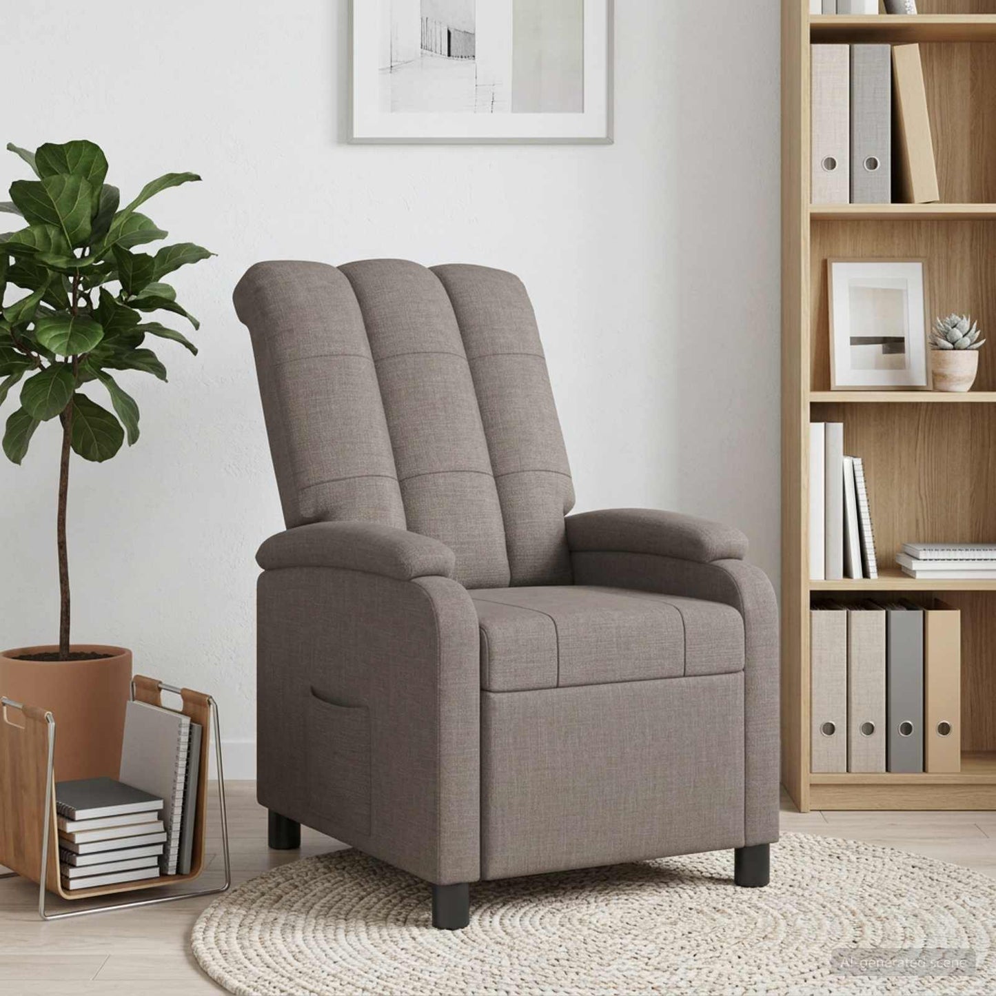 vidaXL Αναπαυτική Καρέκλα Taupe Ύφασμα