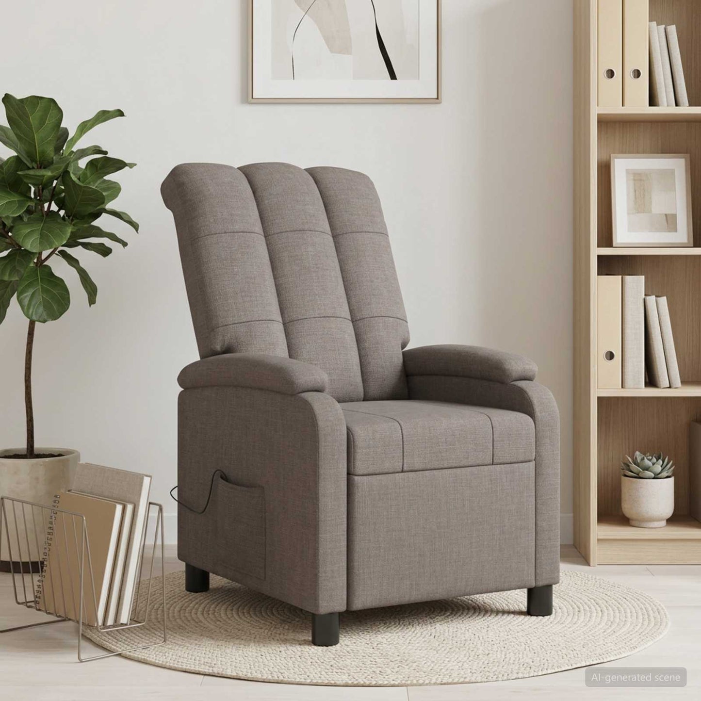 vidaXL Κάθισμα μασάζ Taupe Ύφασμα