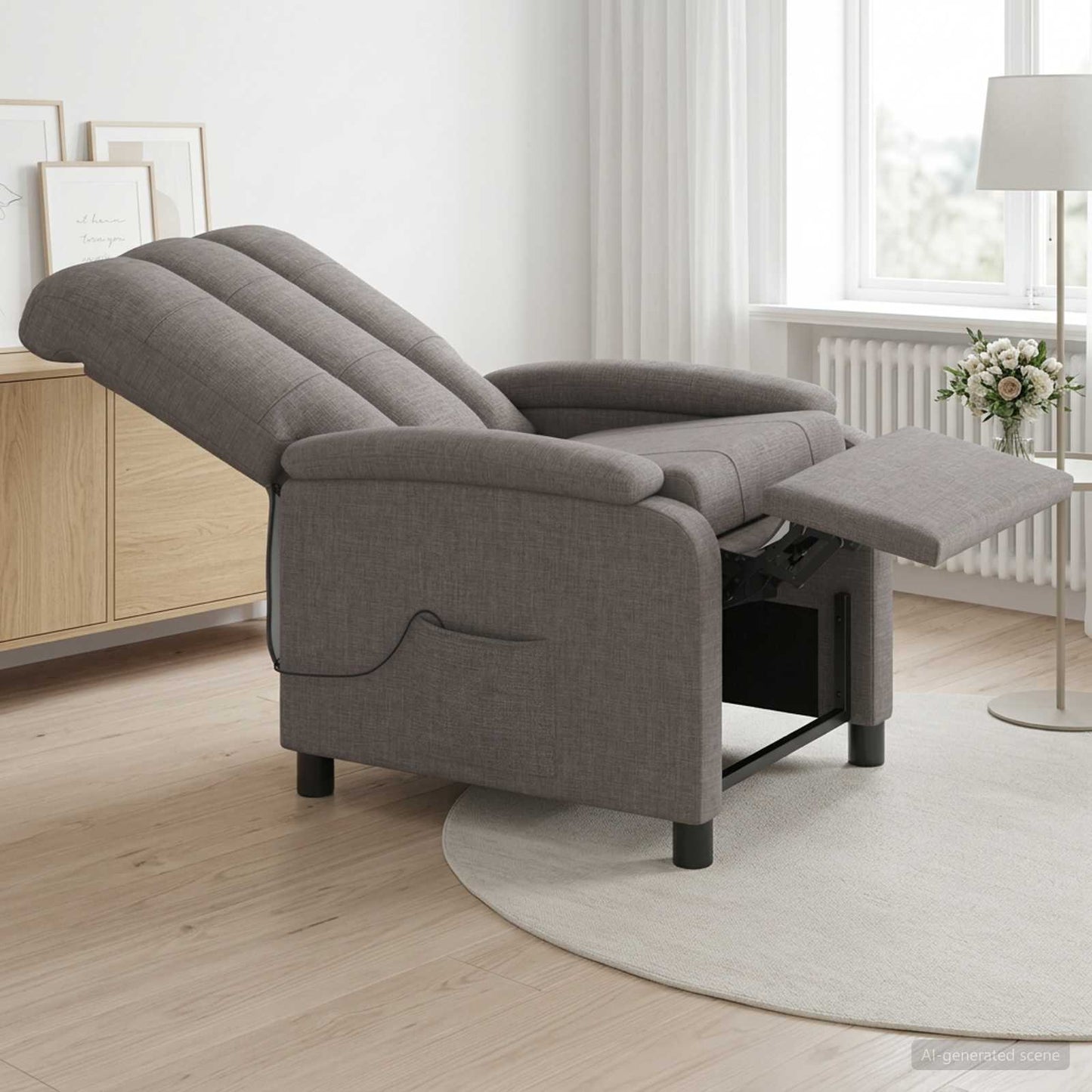 vidaXL Κάθισμα μασάζ Taupe Ύφασμα
