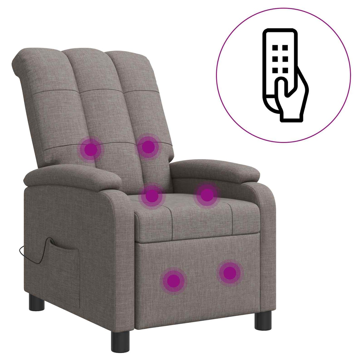 vidaXL Κάθισμα μασάζ Taupe Ύφασμα