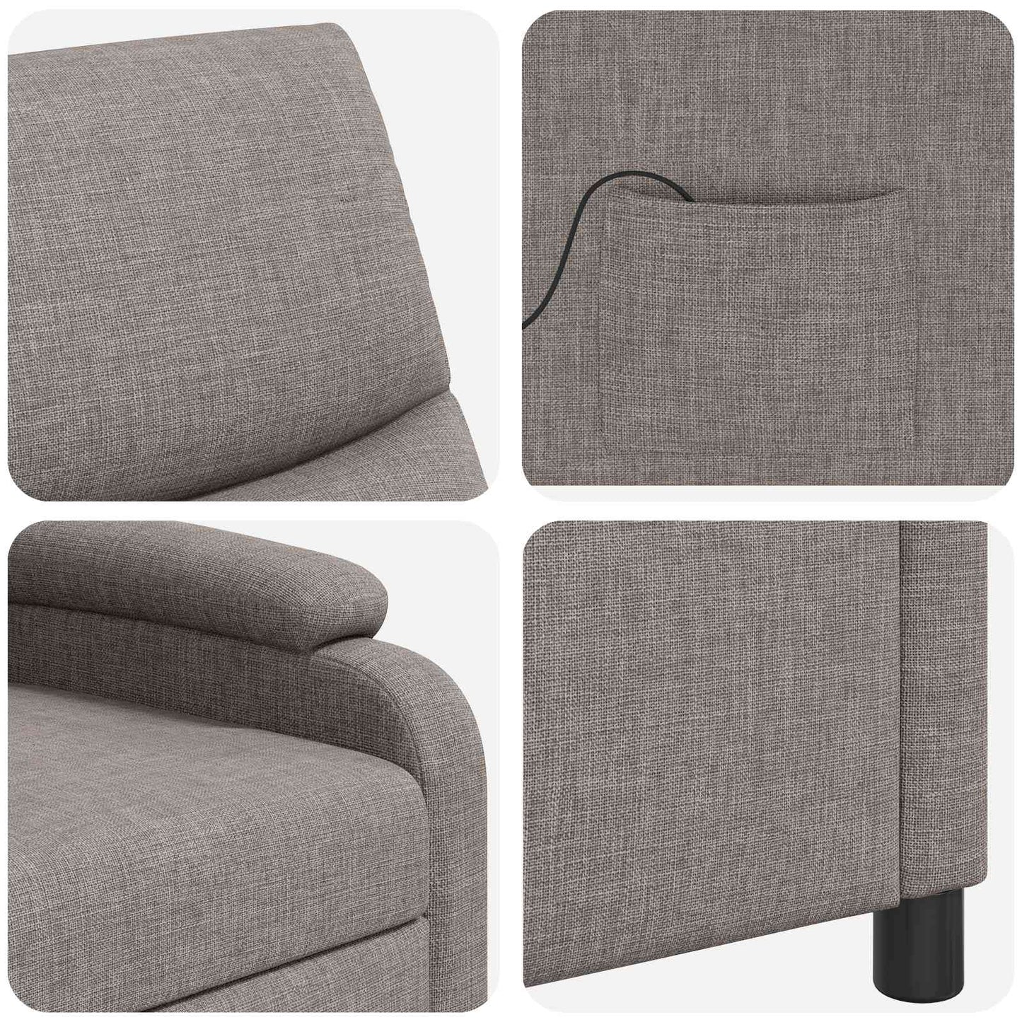 vidaXL Κάθισμα μασάζ Taupe Ύφασμα