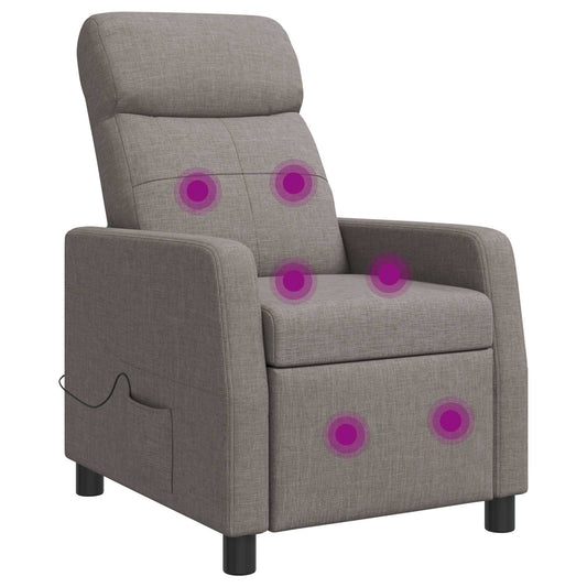 vidaXL Κάθισμα μασάζ Taupe Ύφασμα