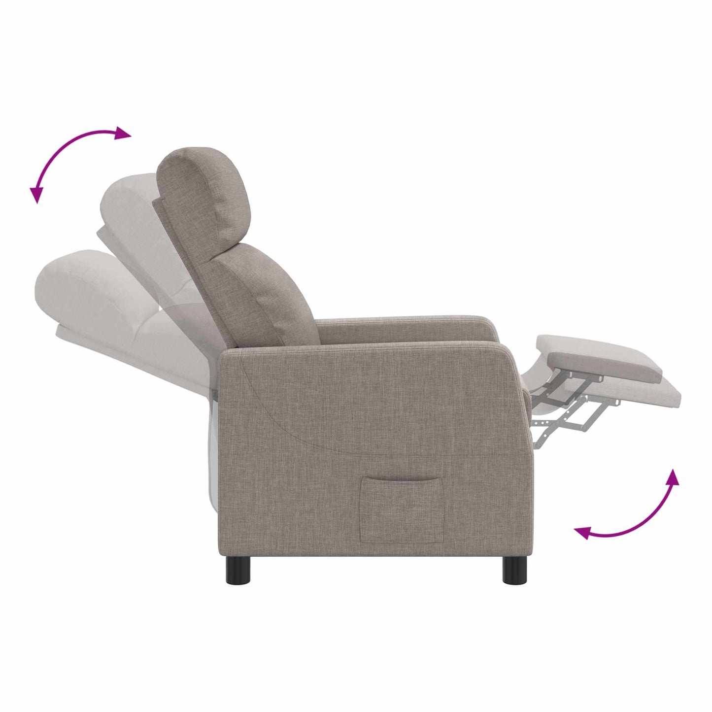 vidaXL Κάθισμα μασάζ Taupe Ύφασμα