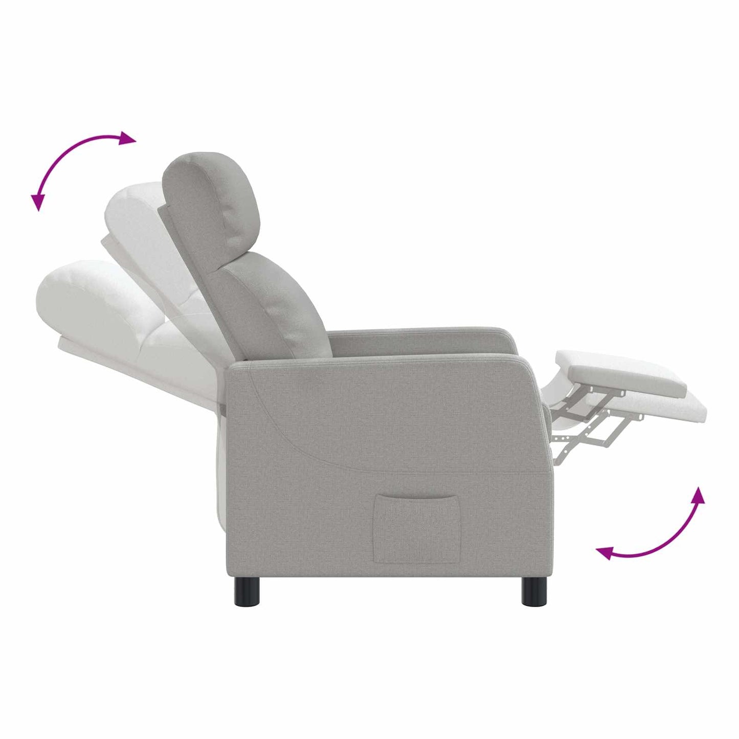 vidaXL Κάθισμα μασάζ Σκίουρος Γκρί Ύφασμα